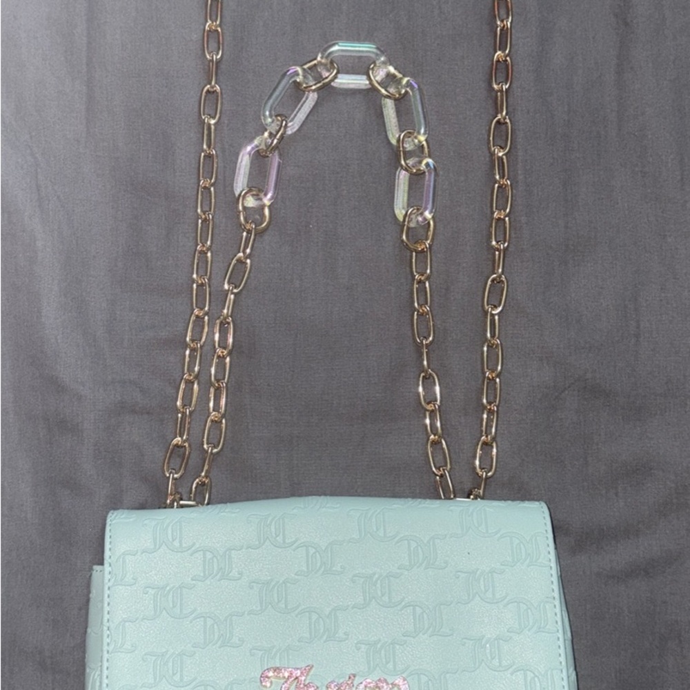 Juicy Couture Light Blue Crossbody Bag with Chain Strap